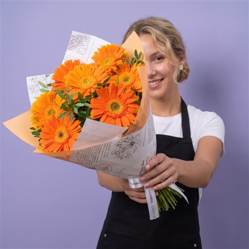 Turuncu Gerbera Buketi Riva Turuncu