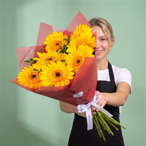 Sarı Gerbera Buketi Riva Sarı
