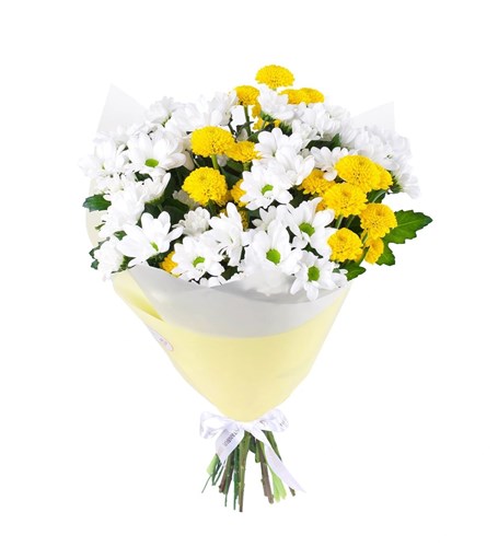 Beyaz ve Sarı Papatya Buketi - Kuzguncuk White Yellow