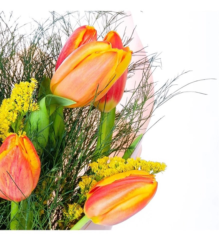 Sarı Kırmızı Lale Buketi - Down Jones