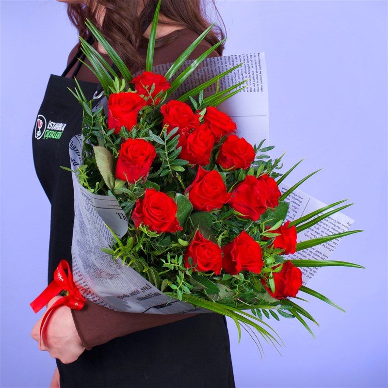 Kırmızı Gül Buketi 15 li