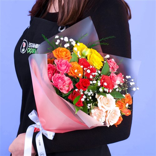 Renkli Çardak Gül Buketi - Çardak Mix