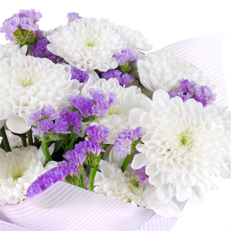 Beyaz Lila Papatya Buketi - Kuzguncuk White Lilac