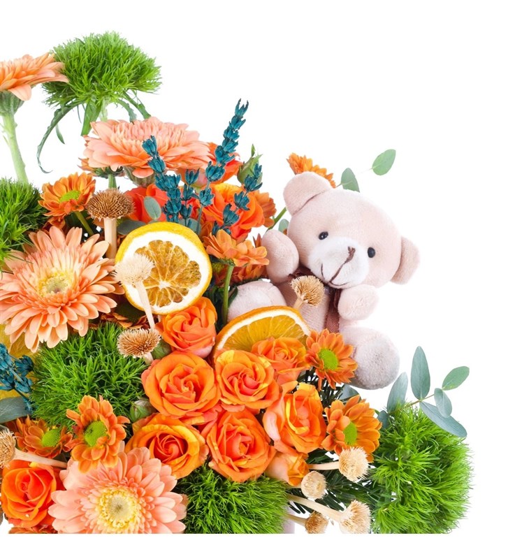 Turuncu Ayıcıklı Aranjman