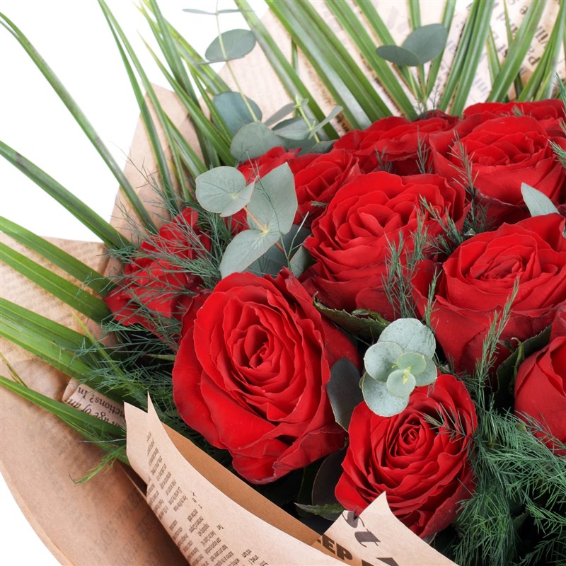 30 lu Kırmızı Gül Tasarımı Buketi Pamukkale