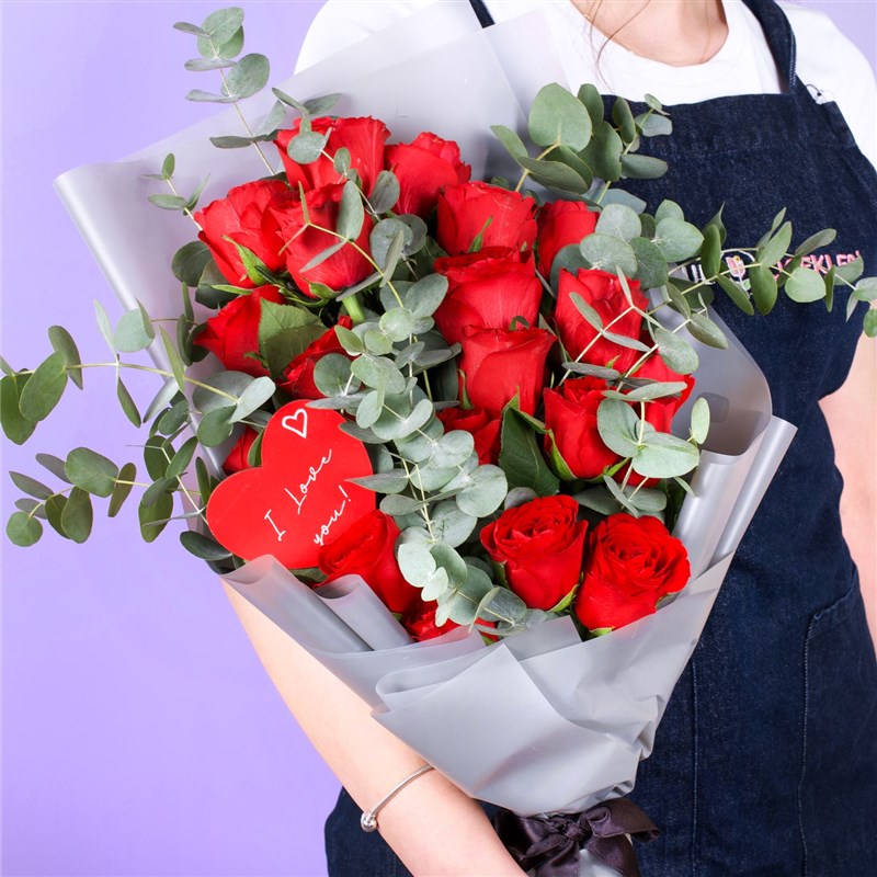 21 li Kırmızı Gül Buketi