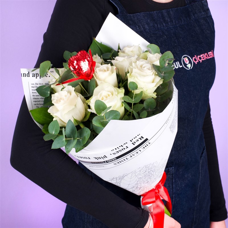 Beyaz Gül Buketi - Yeniköy Love