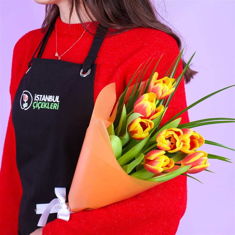 Sarı Turuncu Lale Buketi - 7 li