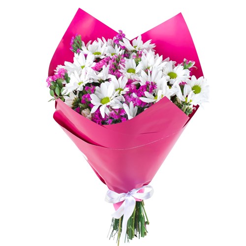 Pembe Beyaz Papatya Buketi - Kuzguncuk White Pink