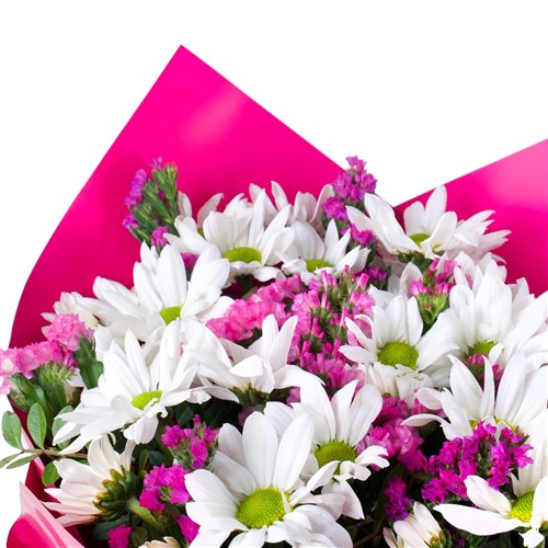 Pembe Beyaz Papatya Buketi - Kuzguncuk White Pink