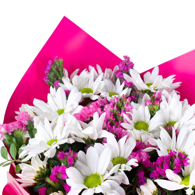 Pembe Beyaz Papatya Buketi - Kuzguncuk White Pink