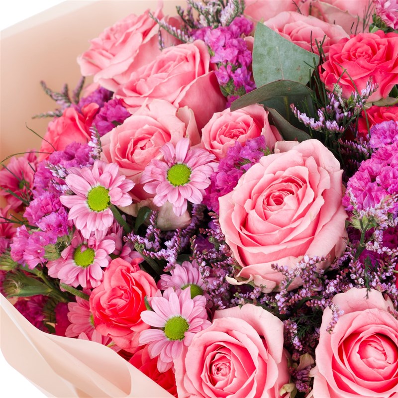 Toz Pembe Premium Gül Büketi Pink Whisper