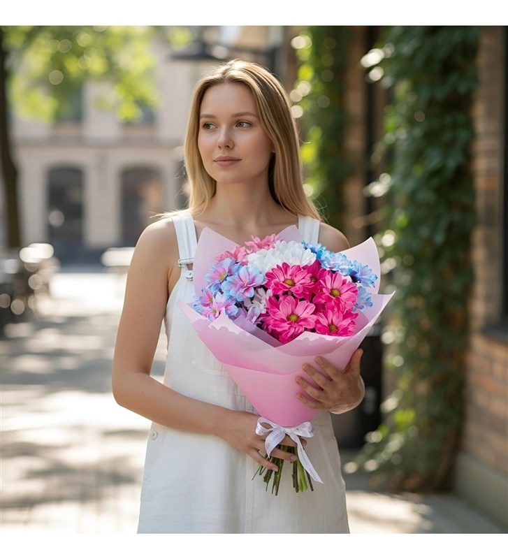 Renkli Papatya Buketi Kuzguncuk Rainbow Yaz Bahçesi