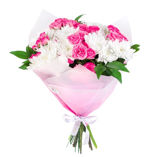 Papatya ve Pembe Gül Buketi Salacak Pink