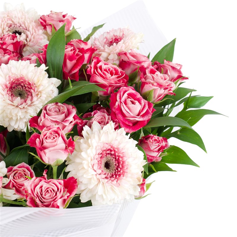 Fuşya Gül ve Gerbera Buketi Beykoz